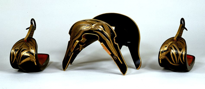 Image of "Saddle, Heads of reed design in maki-e lacquer"