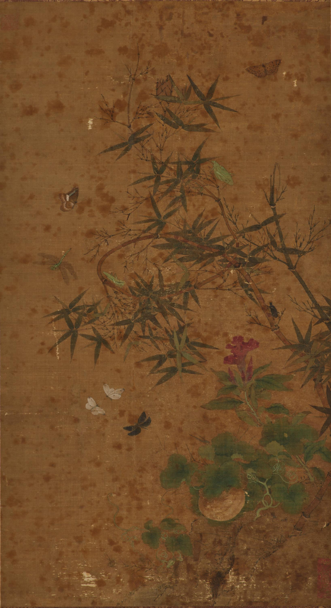 『竹虫図軸』の画像