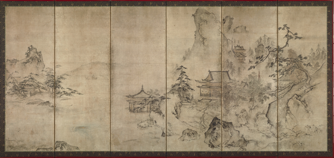 『四季山水図屏風』の画像