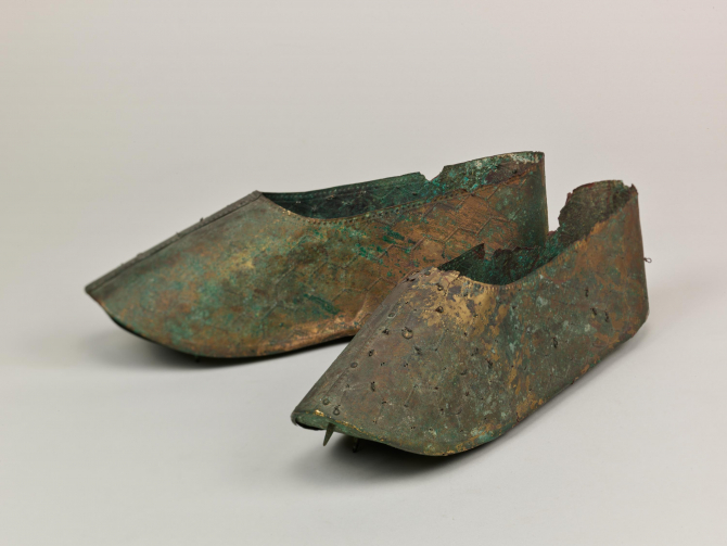 Image of "Gilt bronze shoes."