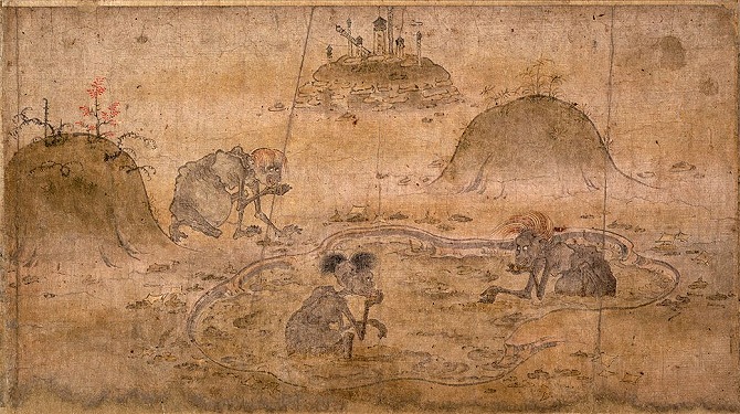 Image of "Gaki Zoshi (Scroll of hungry ghosts)."
