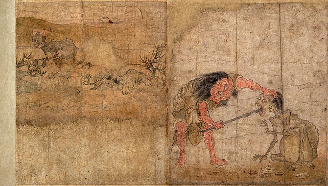 Image of "Gaki Zoshi (Scroll of hungry ghosts)."