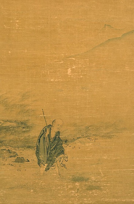 Image of "The priest Dongshan wading the stream."