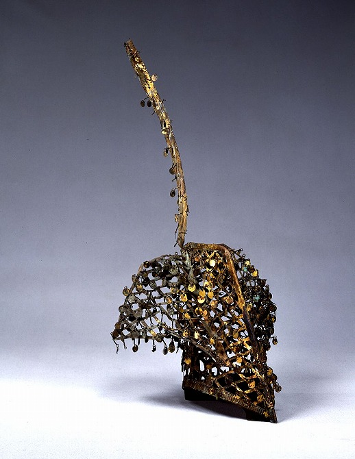 Image of "Headgear, gilt bronze."