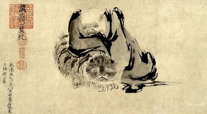 Image of "The second Zen patriarch in contemplation."