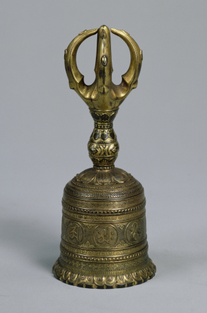 Image of "Bell with a Five-Pronged "Vajra" and Characters Symbolizing Deities"