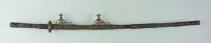 Image of "Kazari-tachi Style Sword Mounting, With mother-of-pearl inlay decoration and fittings on ikakeji laqauer ground"