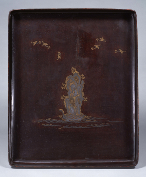 Image of "Box for Priest's Vestments, Mount Penglai (Horai) design in "maki-e" lacquer"