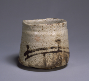 Image of "Tea bowl, shino type, Mino Ware."