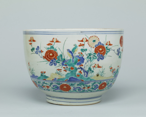 Image of "Large Deep Bowl with Birds and Flowers"