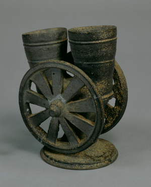 Image of "Chariot wheel-shaped vessel, pottery."