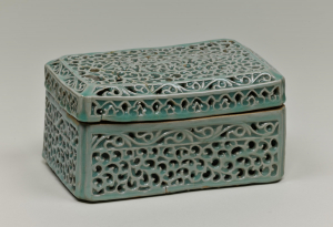 Image of "Box, Celadon glaze with arabesque design in openwork"