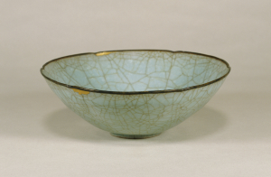 Image of "Celadon glazed foliate bowl."