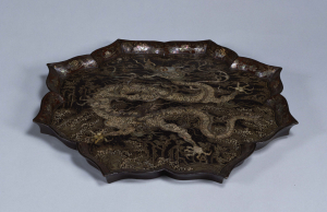 Image of "Foliate Tray with a Dragon and Waves"