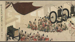 Image of "“The Emperor Escapes to Rokuhara” from "The Illustrated Tale of Heiji""
