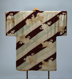 Image of "Samurai's Coat ("Dōbuku") with Stripes, Ginkgo Leaves, and Snowflakes"