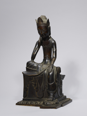 Image of "Seated Bodhisattva with one leg pendent."