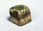 Image of "Incense container in garan-seki (foundation stone of temple) shape."