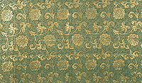 Image of "Gold Brocade, Peony scroll on dark blue ground, Formerly owned by the Maeda Family, Ming dynasty, 16th - 17th century, China"