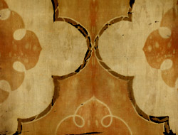 Image of "Banner Streamer Floral-style design on light brown heiken plain-weave ground, Formerly preserved in the Shosoin Repository, Todaiji, Nara period, 8th century"