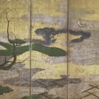 Image of "Landscape with the Sun and the Moon, Muromachi period, 16th century ( Important Cultural Property) "