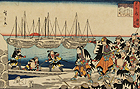 『忠臣蔵・夜討引取  歌川広重筆 江戸時代・19世紀』の画像