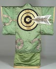Image of "Haori Coat (Kabuki costume), Arrow and target on green satin, Edo period, 19th century (Gift of Ms.Takagi Kyo)"