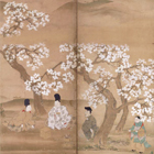 Image of "Cherry-blossom Viewers (detail), By Sumiyoshi Gukei, Edo period, 17th century (Gift of Mr. Nishiwaki Kenji)"