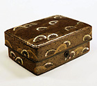 Image of "Tebako (Cosmetic Box), Wheels-in-stream design in maki-e lacquer and mother-of-pearl inlay, Heian period, 12th century (National Treasure)"
