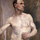 Image of "Male Nude(detail), By Kuroda Seiki, 1889"