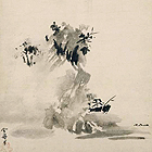 Image of "Landscape (detail), By Sesshu Toyo, Inscription by the artist dated 1495 et al, Muromachi period, 15th century (National Treasure)"