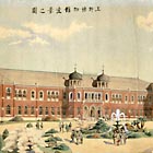 『上野博物館遠景之図（部分）　J. コンドル　明治時代・19世紀』の画像
