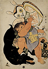 『金太郎　勝川春英筆　江戸時代・18世紀』の画像