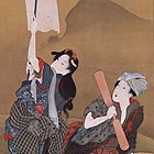 Image of "Bleaching Clothes at Tama River, By Totoya Hokkei, Edo period, 19th century"