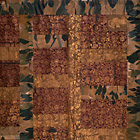 『重要文化財　九条袈裟 紫地唐草文様印金／草花文様緙絲　中国 伝春屋妙葩所用　元～明時代・14世紀』の画像