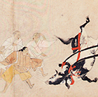 Image of "Detached Segment of Illustrated Scroll of Legends about the Origin of Kitano Tenjin Shrine, Kenji version, Kamakura period, dated 1277"