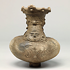 Image of "Jar with Spout and Human Figure Ornament, From Moheji, Hokuto-shi, Hokkaido, Jomon period, 2000 - 1000 BC (Important Cultural Property)"