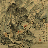 『重要文化財　山中結廬図（部分）　浦上玉堂筆　江戸時代・寛政4年(1792)』の画像