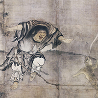 Image of "The Taoist Immortals Xiama (Gama) and Tieguai (Tekkai), By Sesson Shukei, Muromachi period, 16th century"