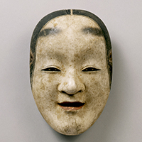 Image of "Noh Mask, Ko'omote (young girl), Formerly owened by Konparu troupe, Nara, Muromachi period, 15th - 16th century (Important Cultural Property)"