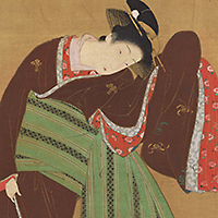 Image of "Beauty with Cat, By Isoda Koryusai, Edo period, 18th century"