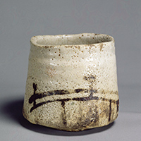 Image of "Tea Bowl, Known as &quot;Hashihime&quot; (bridge maiden), Mino ware, Shino type, Azuchi-Momoyama - Edo period, 16th - 17th century (Gift of Mr. Matsunaga Yasuzaemon)"
