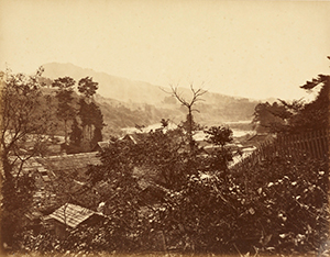 Image of "Distant View from Shimofuri Bridge, Nikko, By Yokoyama Matsusaburo, Dated 1869 - 70"