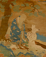 Image of "Brocade, God of longevity design, China, Qing dynasty, 18th - 19th century"