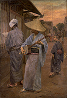 Image of "Strolling Musicians, By Kobayashi Mango, Meiji Period, dated 1900 (Gift of Mr. Kobayashi Mango)"