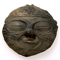 Image of "Clay Mask, From Kamegaoka, Kizukuri, Tsugaru-shi, Aomori, Jomon period, 1000 - 400 BC (Important Cultural Property)"