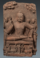 Image of "Buddha in Abhaya Mudra, Ahichchhatra, Uttar Pradesh, India, Kushan dynasty, ca. 1st century(Photographs (c)Indian Museum, Kolkata)"