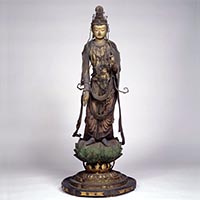 Image of "Standing Bosatsu (Bodhisattva), Kamakura period, 13th century (Important Cultural Property)"