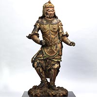 Image of "Standing Juni Shinsho (Twelve Heavenly Generals): Shinshin (Monkey General), Formerly owned by Joruriji, Kyoto, Kamakura period, 13th century (Important Cultural Property)"