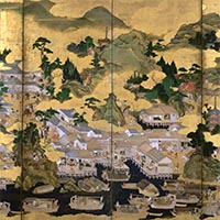 Image of "Scenes Around Itsukushima Shrine (detail), Artist unknown, Edo period, 17th century"